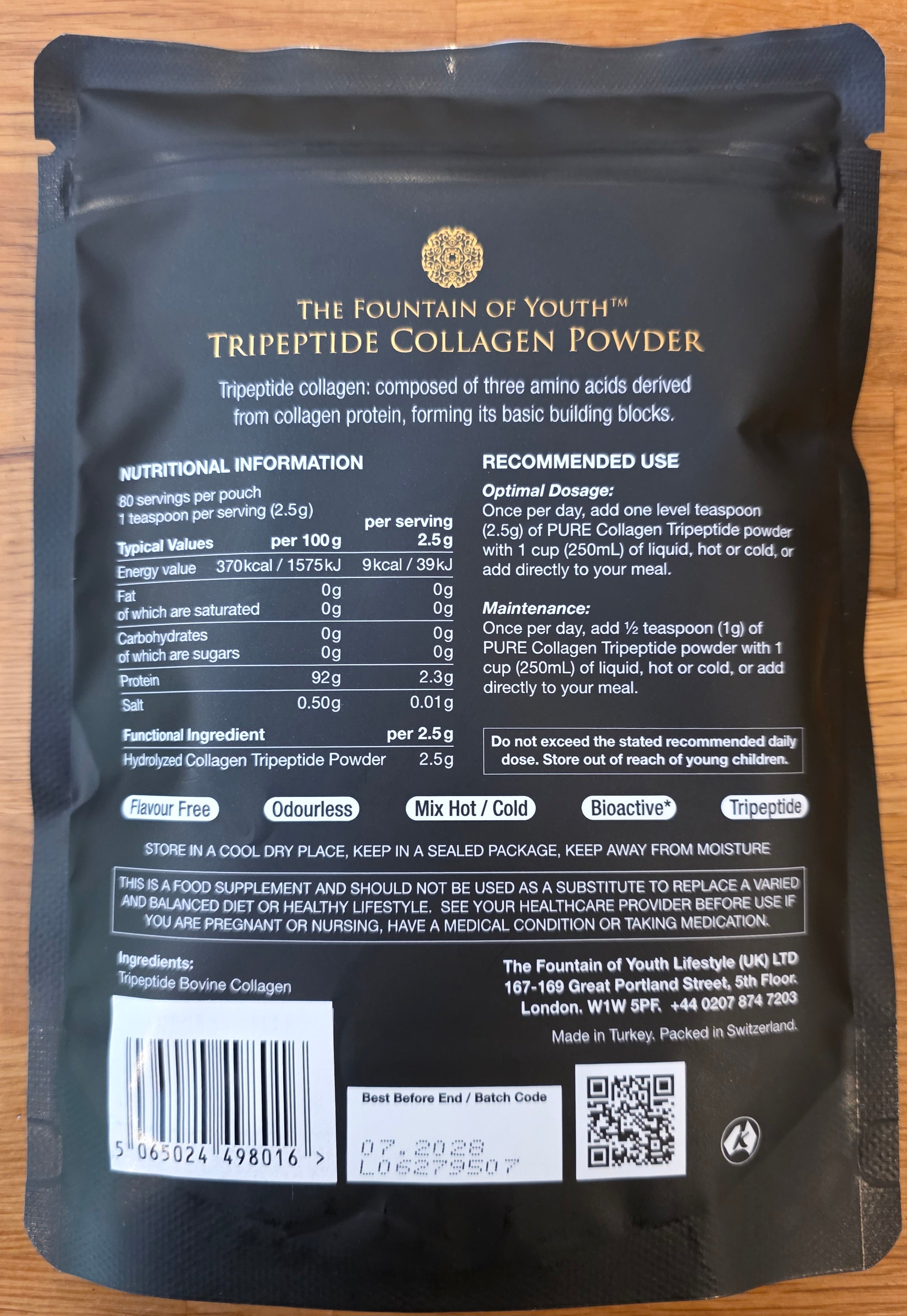 Exclusive Pure Bovine Tripeptide Collagen 200g 500 Dalton